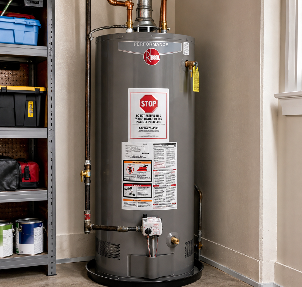 New Rheem 40 gallon water heater